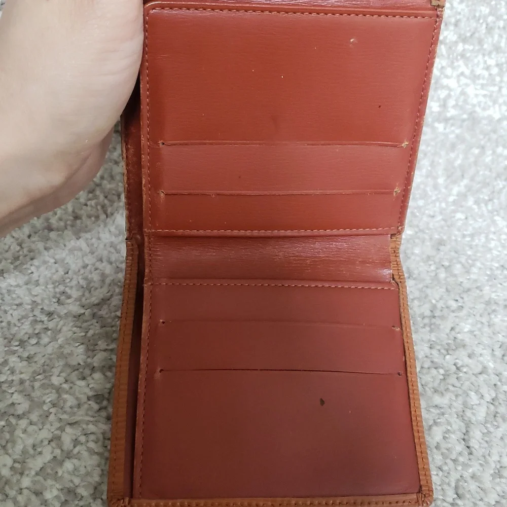 Louis Vuitton Cognac Brown Epi Leather Double Snap Wallet Authentic Vintage